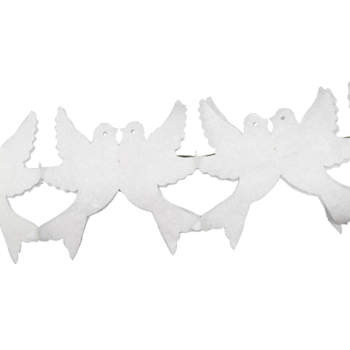 guirlande papier colombes 2,20 x 18cm blanc