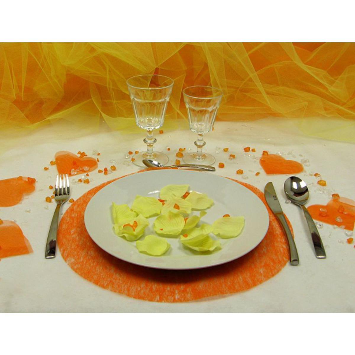 4 sets de table ronds - ø 35 cm - Tissu - Orange