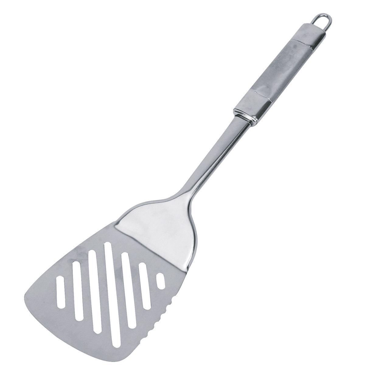 Spatule ajourée - Acier inoxydable - Longueur 34 cm - Gris