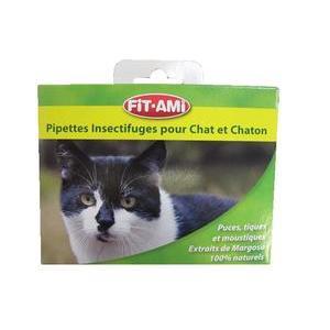 3 pipettes insectifuges pour chat et chaton - 10 x H 2.5 x 13 cm