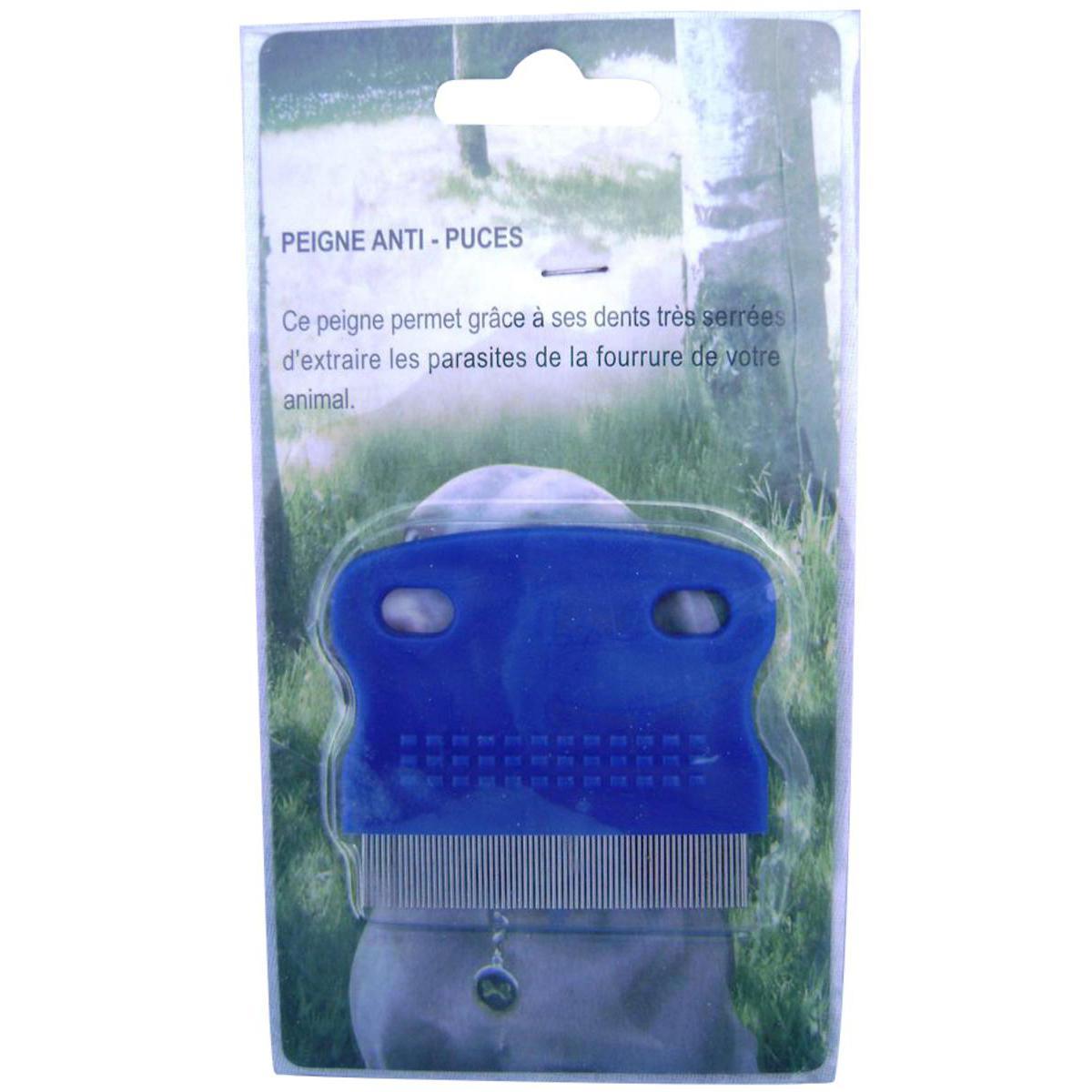 Peigne antipuce - Plastique - 6,5 x 6 cm - Bleu