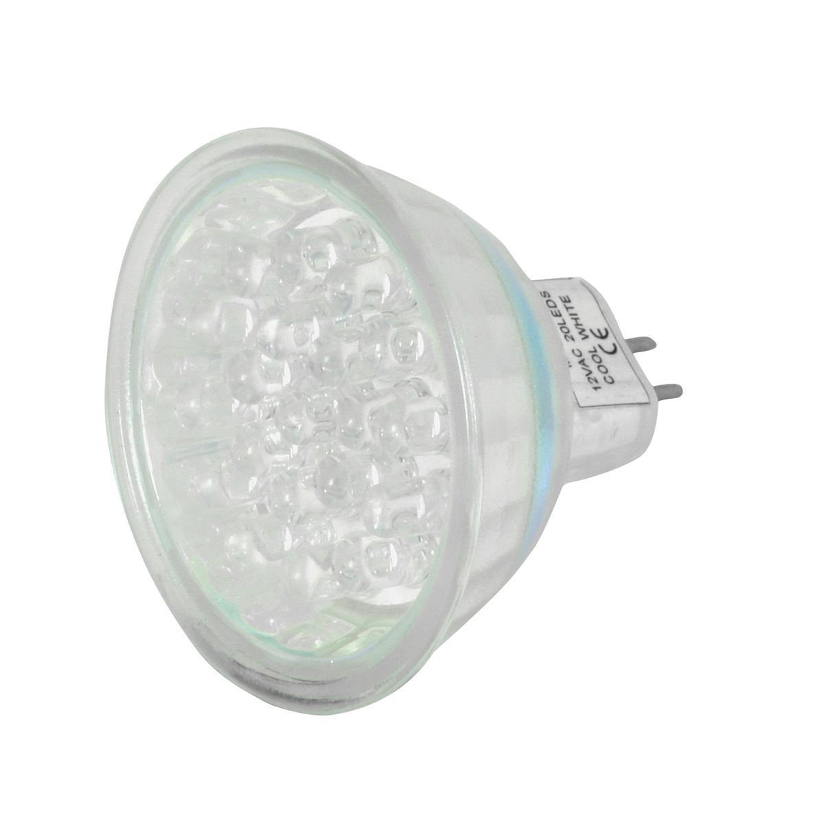 Ampoule spot 20 LED MR16 - 4.5 x 5 x 5 cm - Transparent
