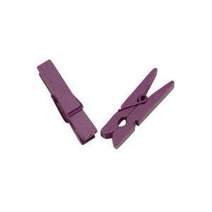 25 pinces décoratives - Bois - 6 x 3 cm - Violet prune