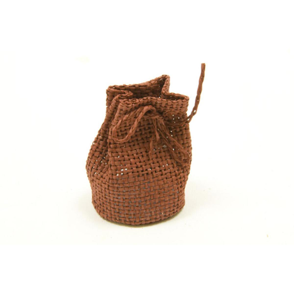 6 bourses à garnir - Sisal tressé - 7 x 5 cm - Marron