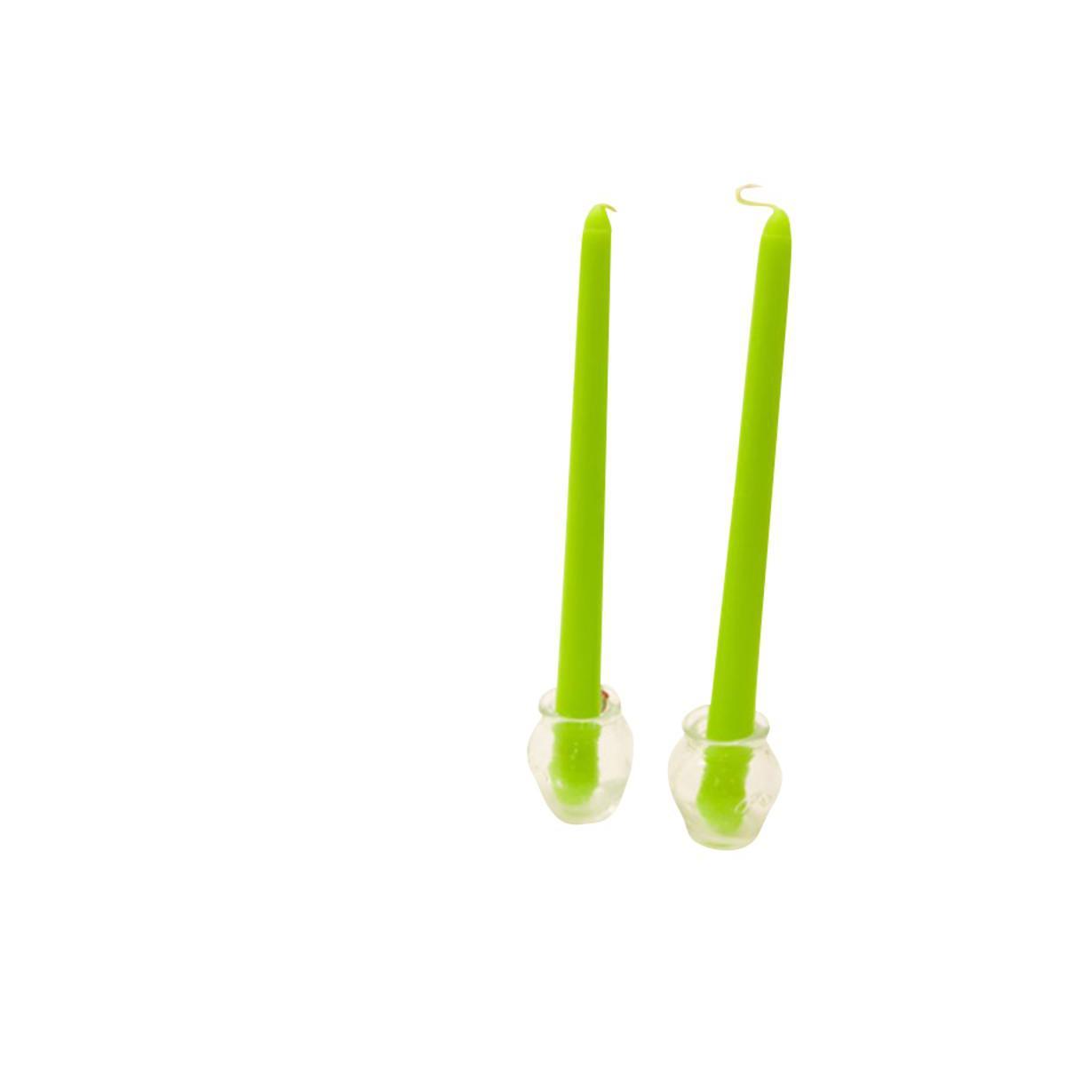 2 bougies à diner - Hauteur 25 cm - Vert menthe