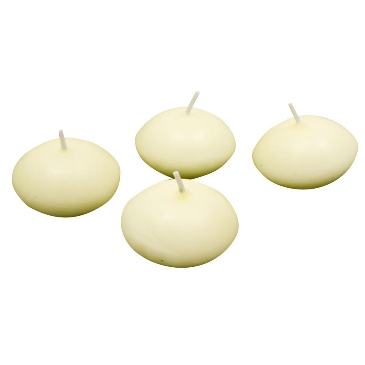 bougies flottantes x4  bte pvc cav  h.2,8cm  ivoire