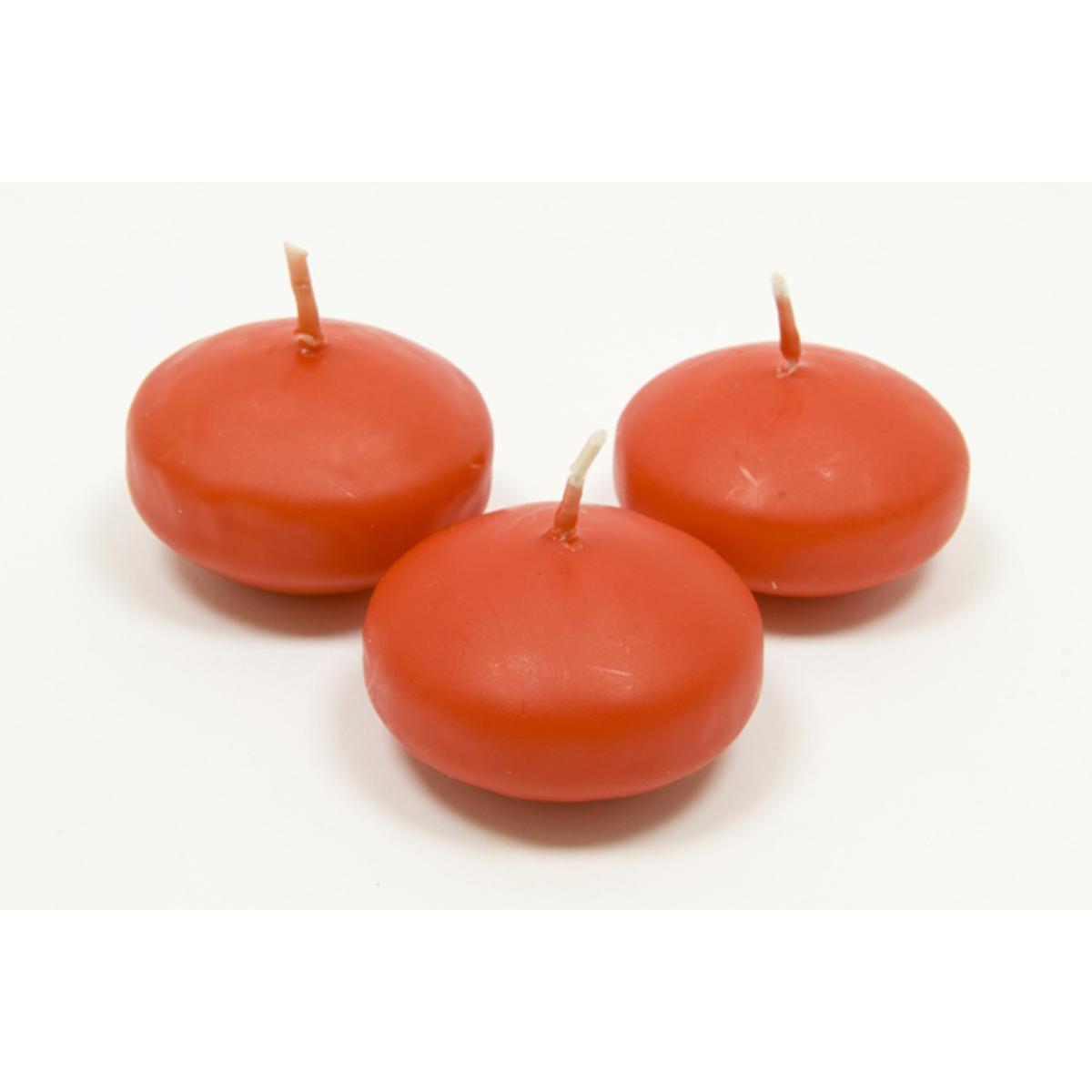4 bougies flottantes - Paraffine - ø 4,5 cm - Orange