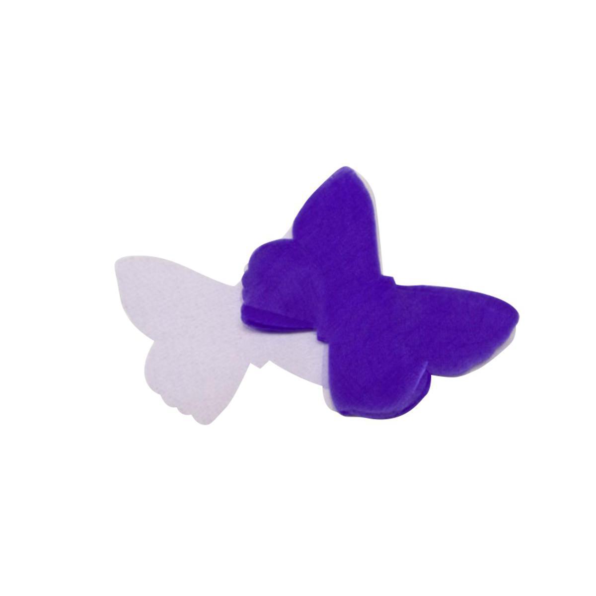 Lot de 50 papillons de décoration - Organza - 10 x 4 cm - Violet prune