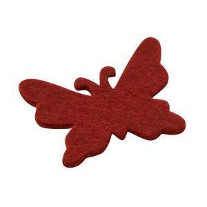 Lot de 8 papillons en feutrine - 5 x 4 cm - Rouge