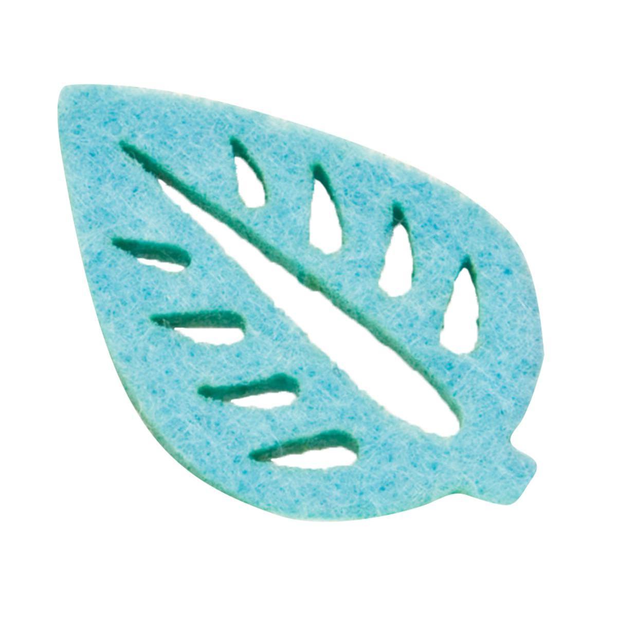 Lot de 8 feuilles en feutrine - 4,7 x 3 cm - Bleu turquoise