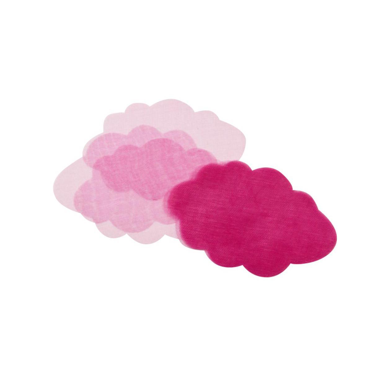 Lot de 50 nuages en organza - 8,5 x 5,5 cm - Rose fushia