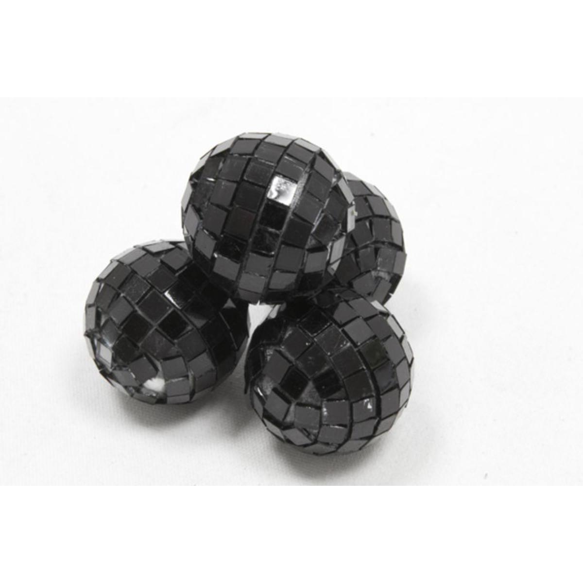 boules a facettes x 4 ( 3,5 cm) noir