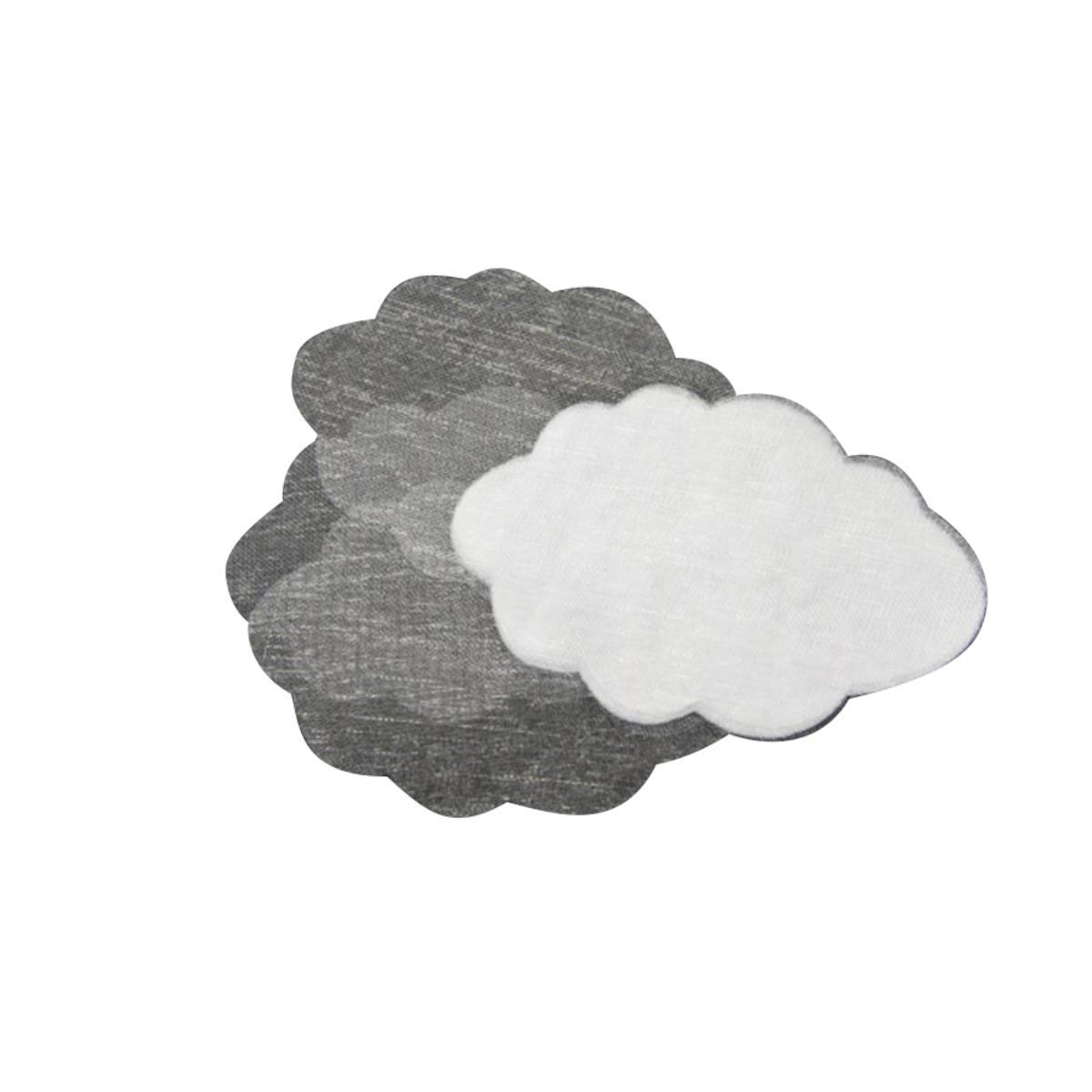 Lot de 50 nuages en organza - 8,5 x 5,5 cm - Blanc