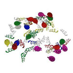 Sachet de confettis de table ballons et serpentins - Plastique - 10 g - Multicolore
