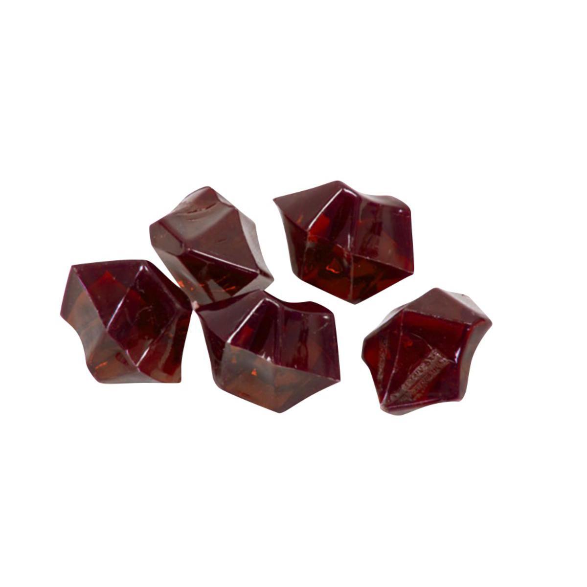 Pierres en cristal décoratives - Plastique - 100 gr. - Rouge bordeaux