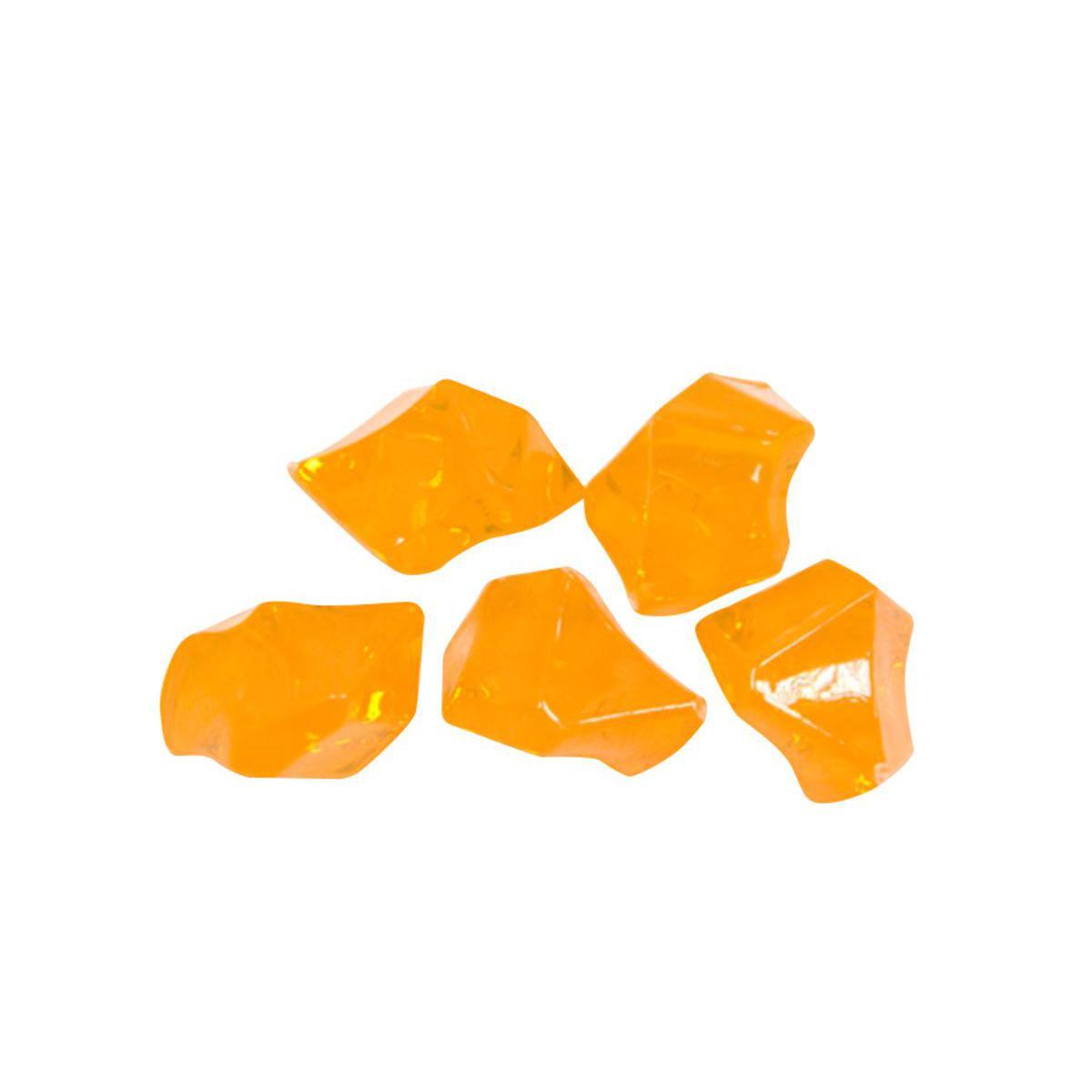 Pierres en cristal décoratives - Plastique - 100 gr. - Orange