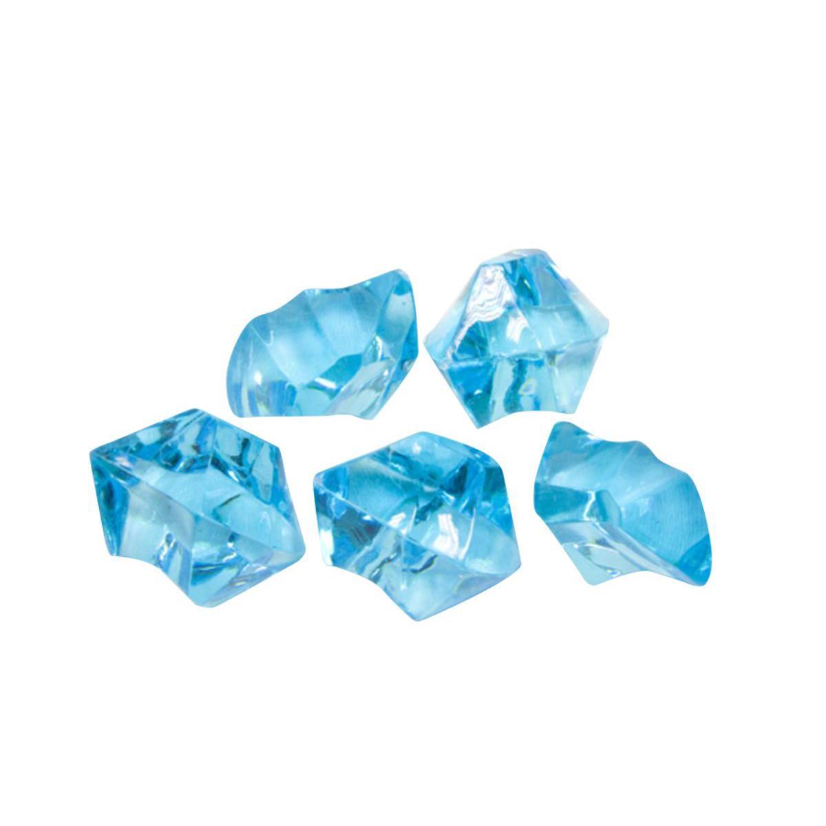Pierres en cristal décoratives - Plastique - 100 gr. - Bleu turquoise