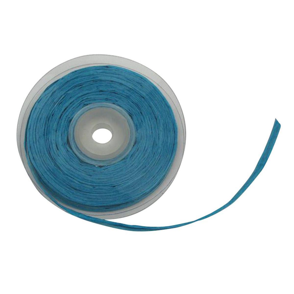 Raphia en papier - 7 mm x 25 m - Bleu turquoise