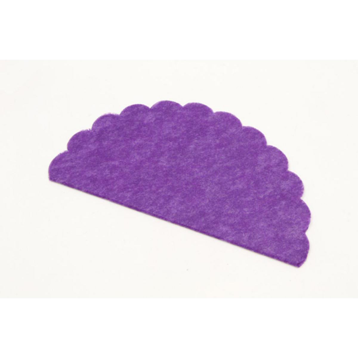 Lot de 10 ronds intissés festonnés - Tissu - Diamètre 24 cm - Violet prune