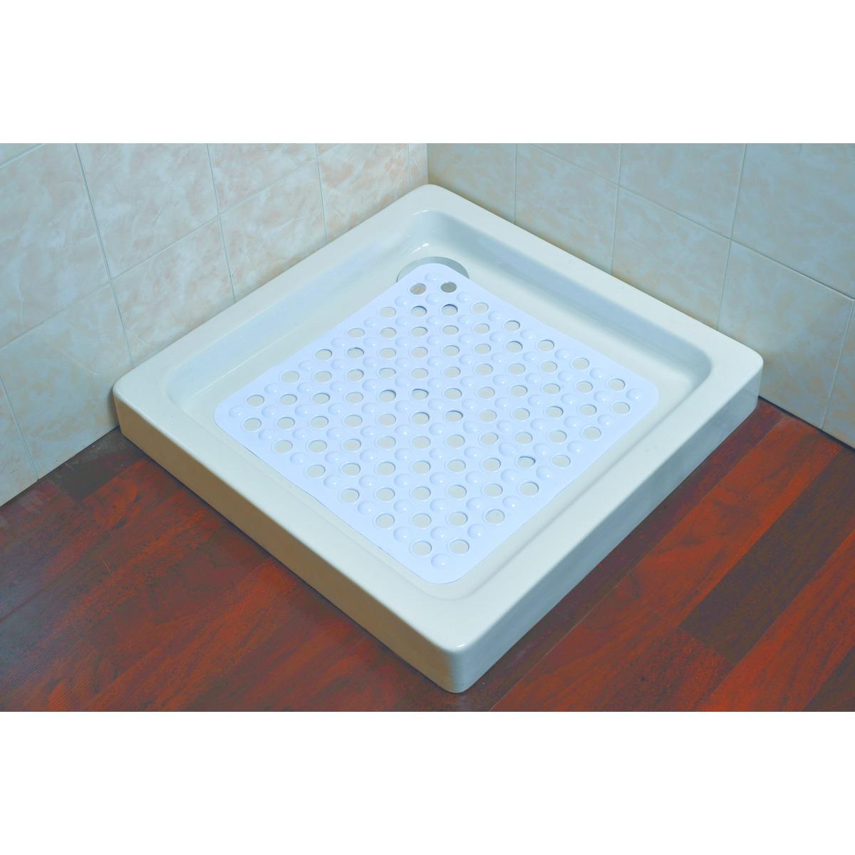 Tapis fond de douche anti-glisse - 50 x 50 cm - Blanc