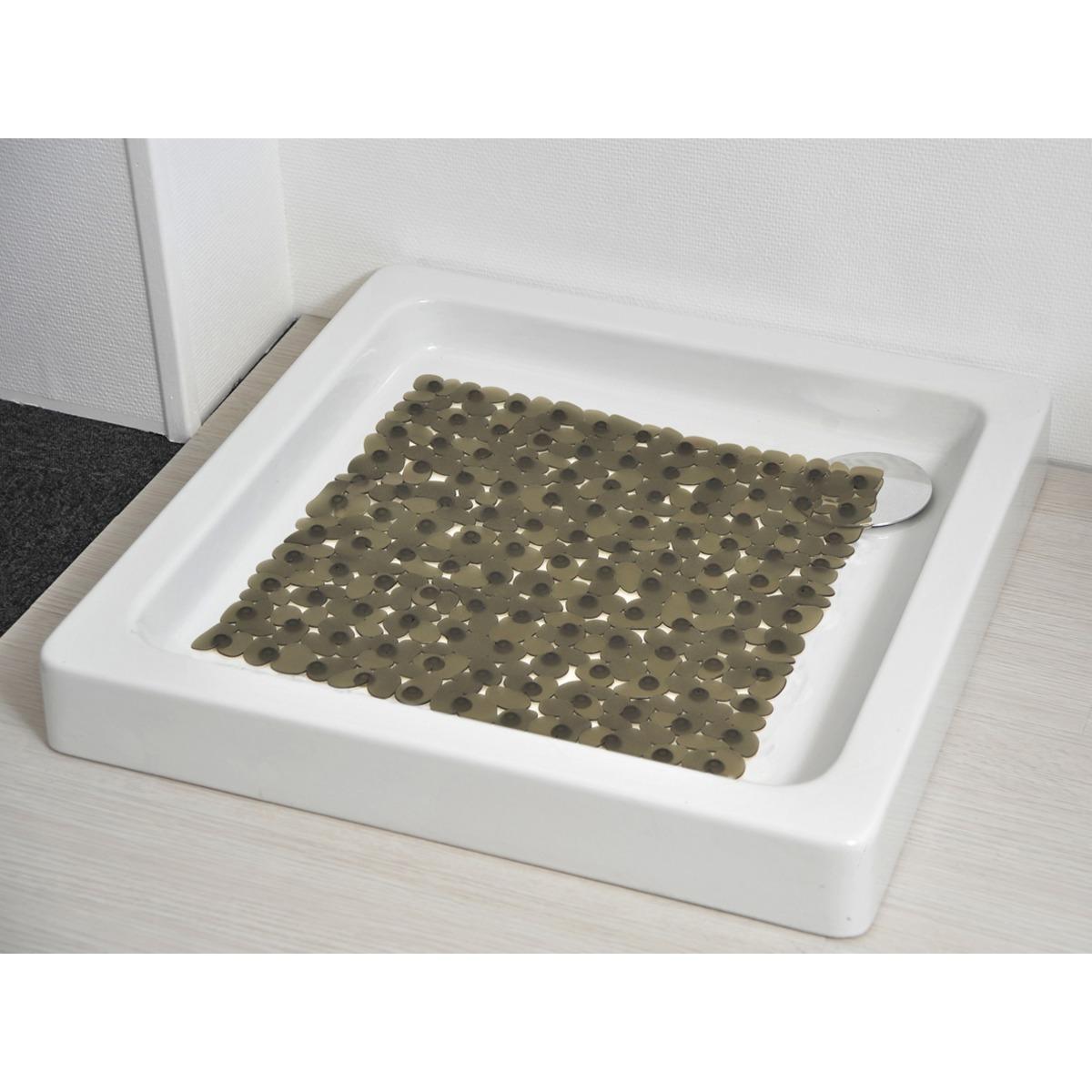 Tapis fond de douche anti-glisse - 50 x 50 cm - Gris