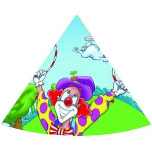 Lot de 8 chapeaux Clown en carton - 10 x 16,2 cm - Multicolore