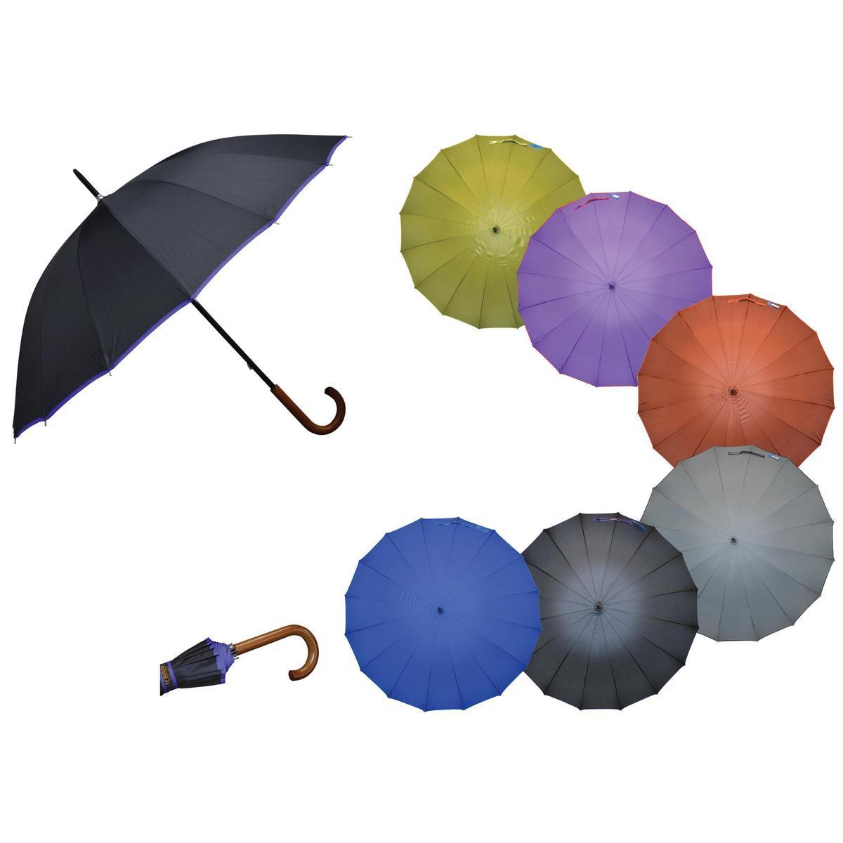 Parapluie - Polyester - Ø 103 cm - Vert, Violet, Gris, Noir, Bleu