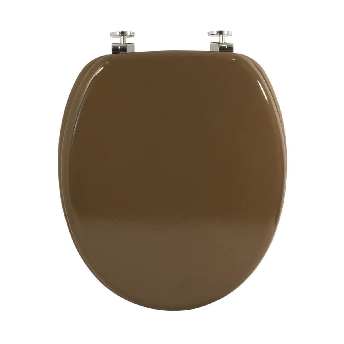 Abattant WC en MDF - 37,8 x 43,8 x 5,5 cm - Marron taupe