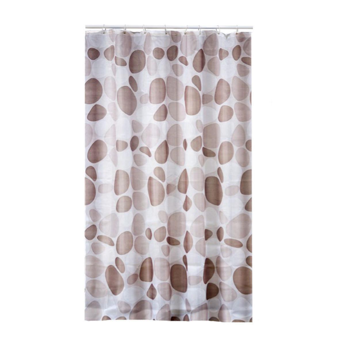 Rideau de douche textile en polyester - 180 x 200 cm - Beige