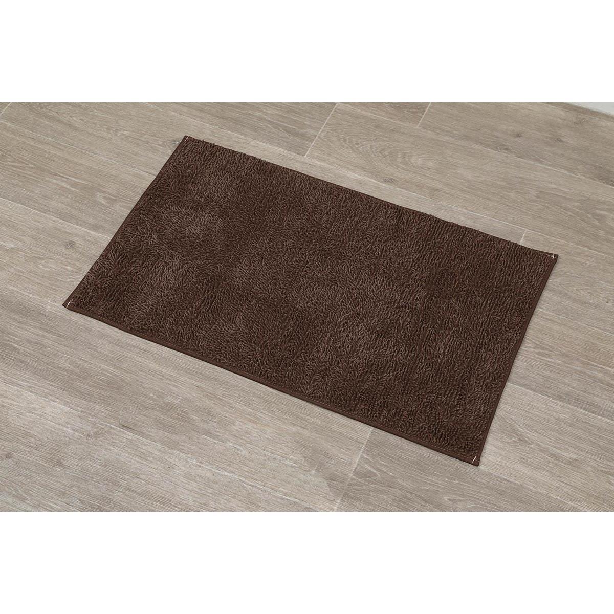 Tapis polyester - 45 x 75 cm - Marron