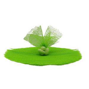 Lot de 10 ronds filet festonnés à garnir - Tulle - Diamètre 24 cm - Vert menthe