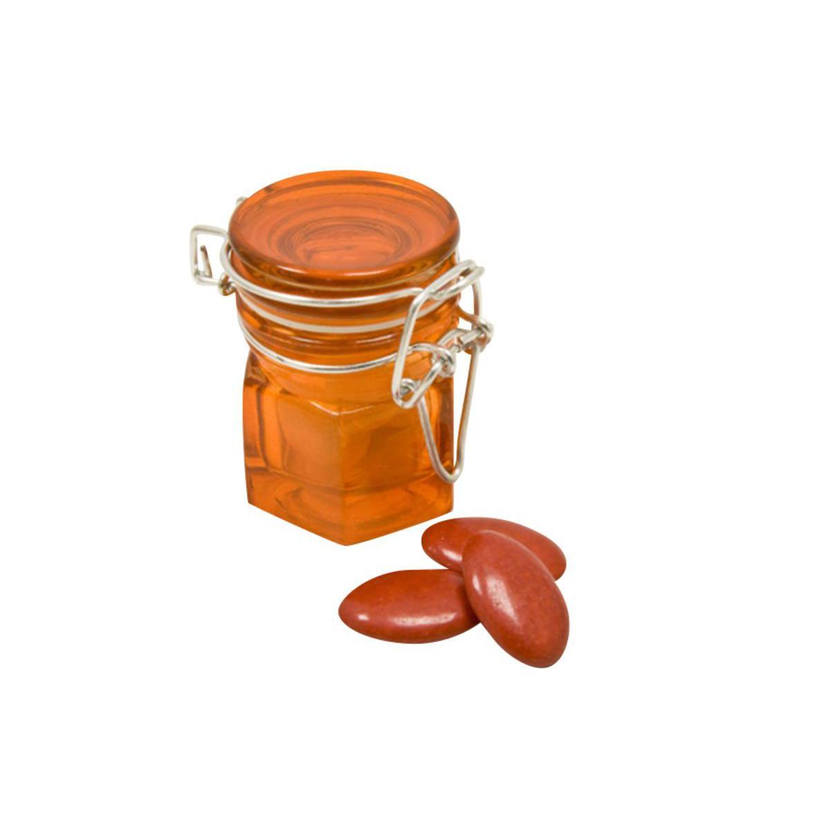 4 pots décoratifs refermables - Verre - 4,2 x 4,2 x 6,4 cm - Verre - Orange