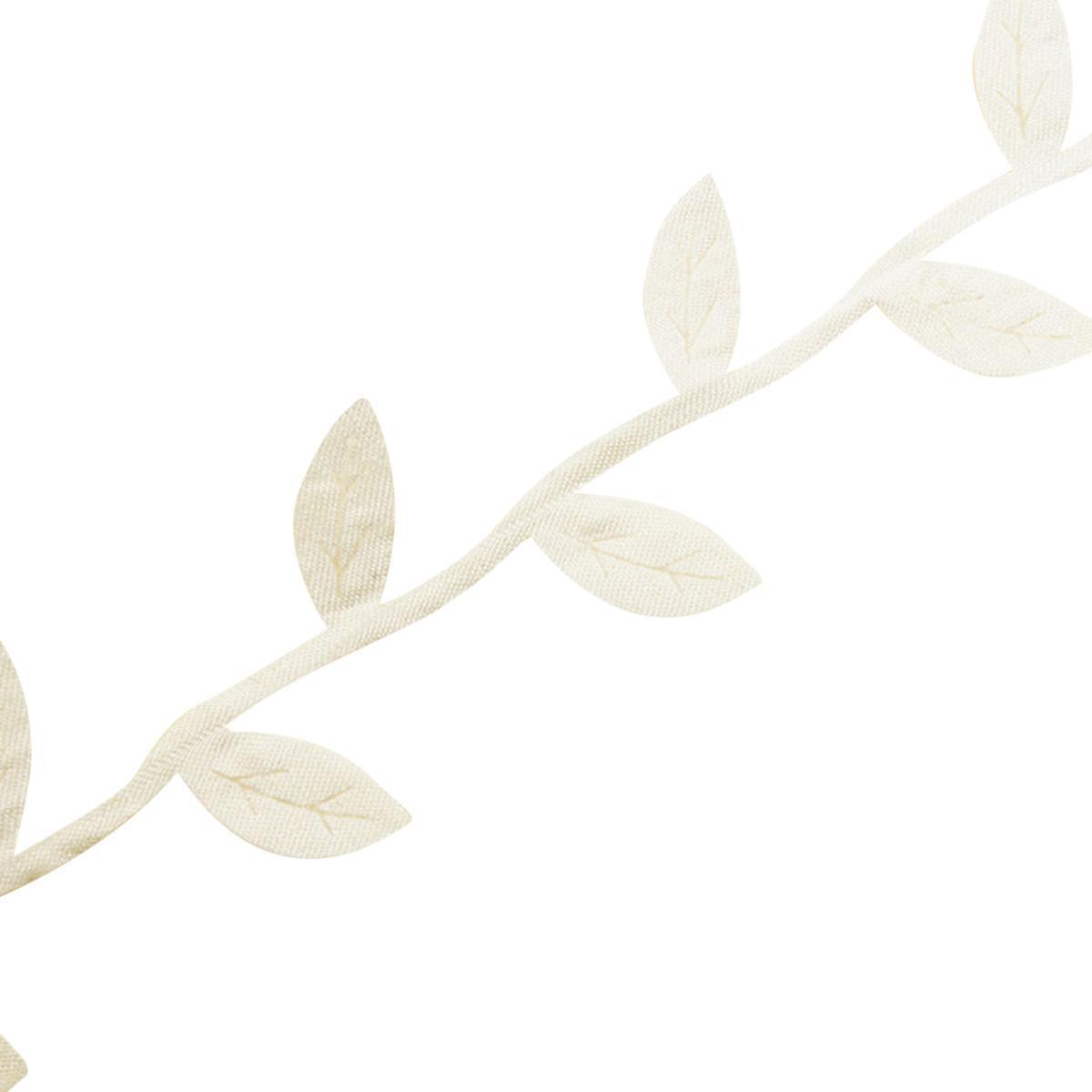 Ruban décoratif avec feuilles naturelles - Polyester - 5 m - Blanc ivoire