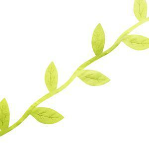 Ruban décoratif avec feuilles naturelles - Polyester - 5 m - Vert menthe