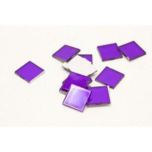 Lot de 20 carrés miroir décoratifs - 1,5 x 1,5 cm - Violet prune