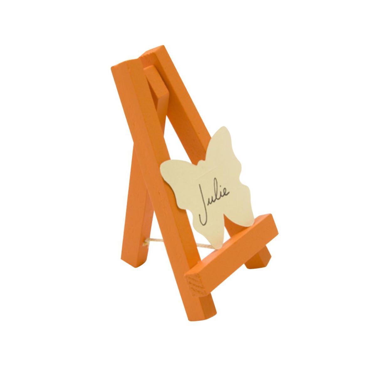 Chevalet peint - Bois - 10 x 6 cm - Orange