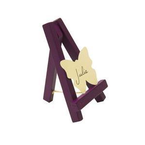 Chevalet peint - Bois - 10 x 6 cm - Violet prune