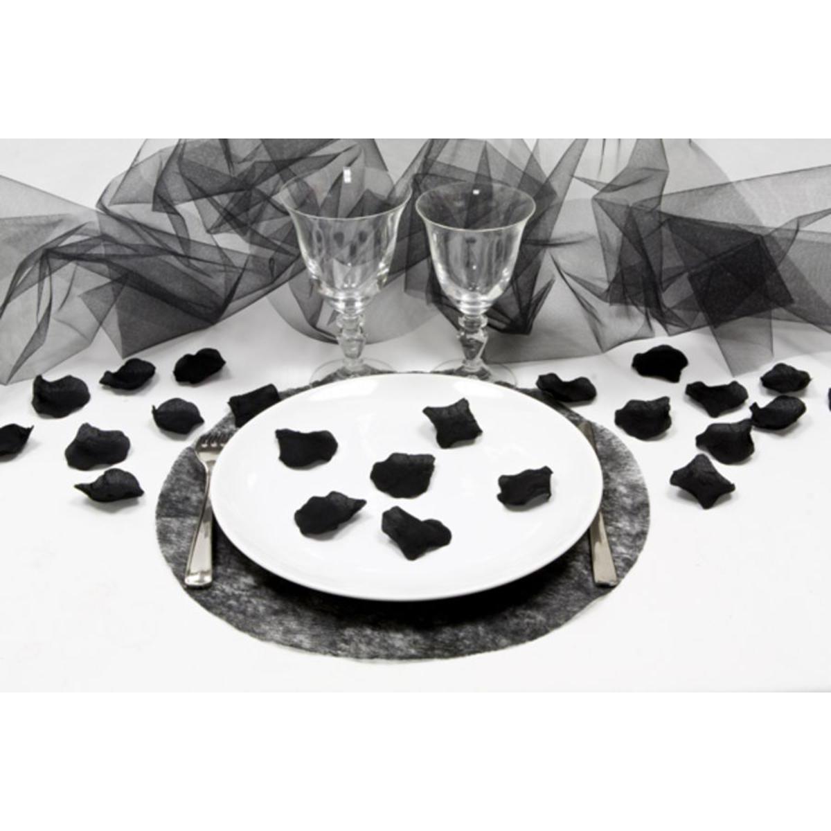 4 sets de table ronds - Tissu - ø 35 cm - Noir