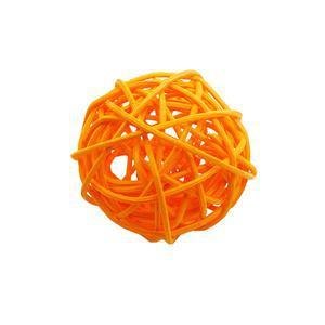 6 boules décoratives - Rotin - ø 3,5 cm - Orange