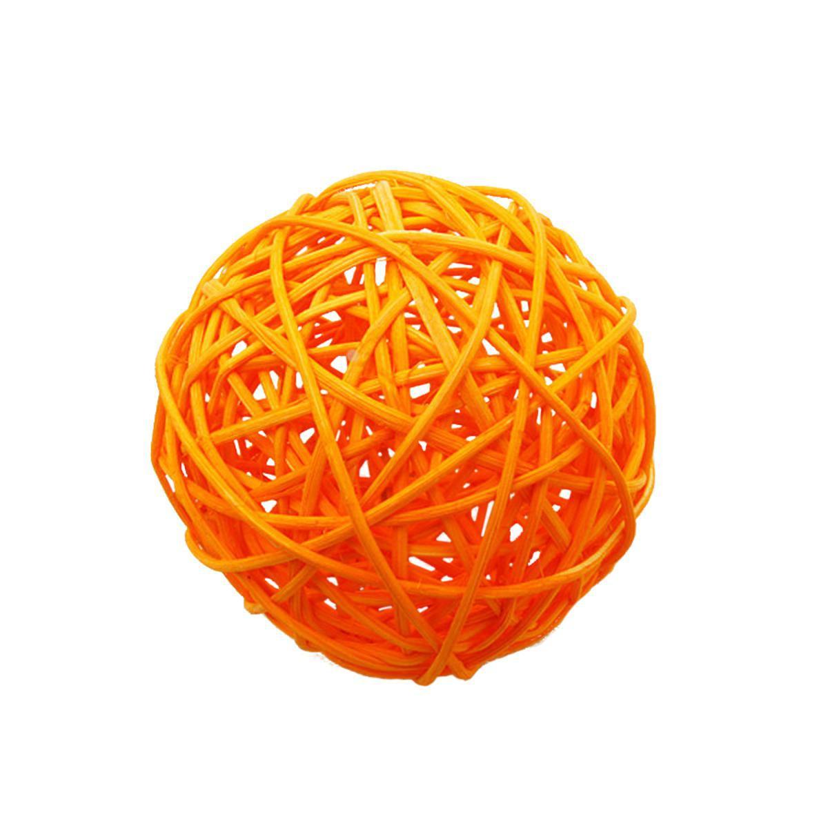 2 boules décoratives en rotin - ø 6 cm - Orange