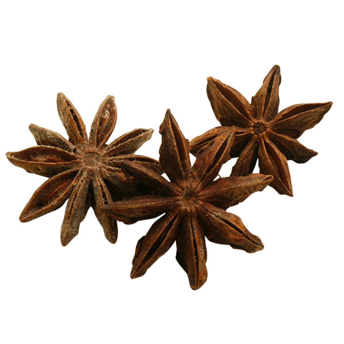 Sachet de fleurs de badiane - Anis étoilé - Diamètre 2,5 cm - Marron