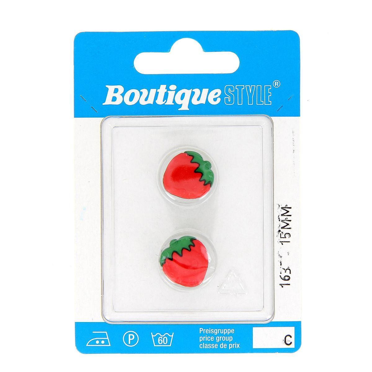 2 boutons - Plastique - Ø 15 mm - Rouge et vert