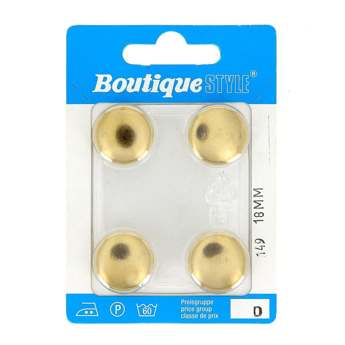 Carte 4 boutons 18 mm - Or