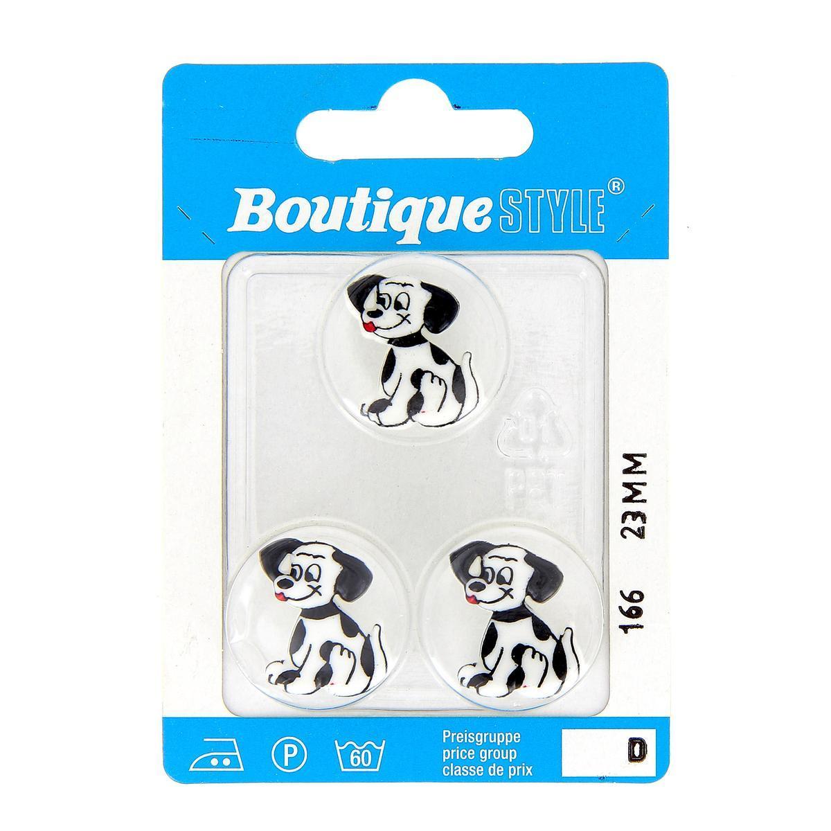 3 boutons - Plastique - Ø 23 mm - Noir et blanc