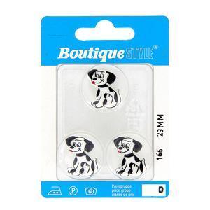 3 boutons - Plastique - Ø 23 mm - Noir et blanc