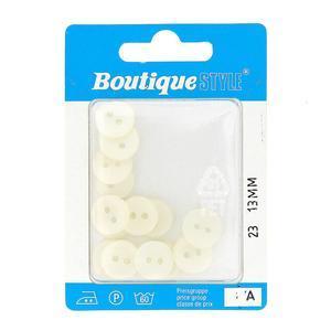 14 boutons - Plastique - Ø 13 mm - Blanc