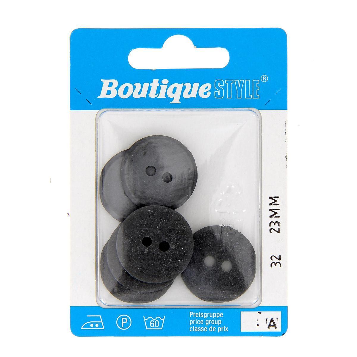 6 boutons - Plastique - Ø 23 mm - Gris