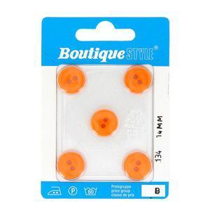 5 boutons - Plastique - Ø 14 mm - Orange