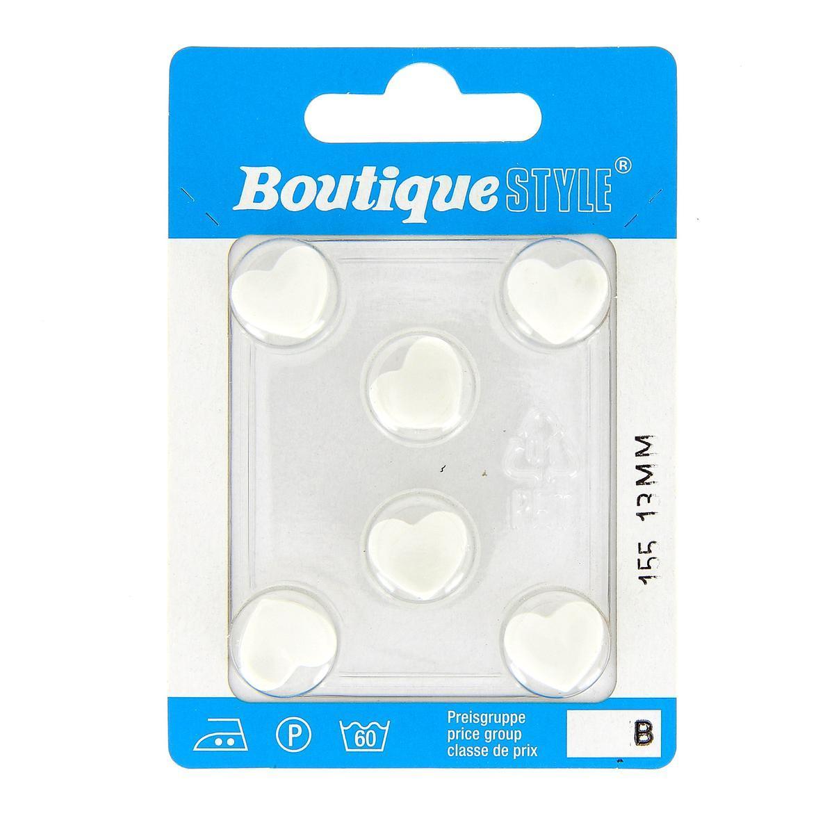 6 boutons - Plastique - Ø 13 mm - Blanc