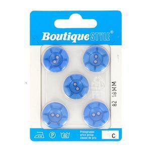 5 boutons - Plastique - Ø 18 mm - Bleu